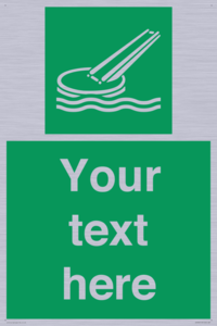 Custom sign safe condition Marine evacuation slide